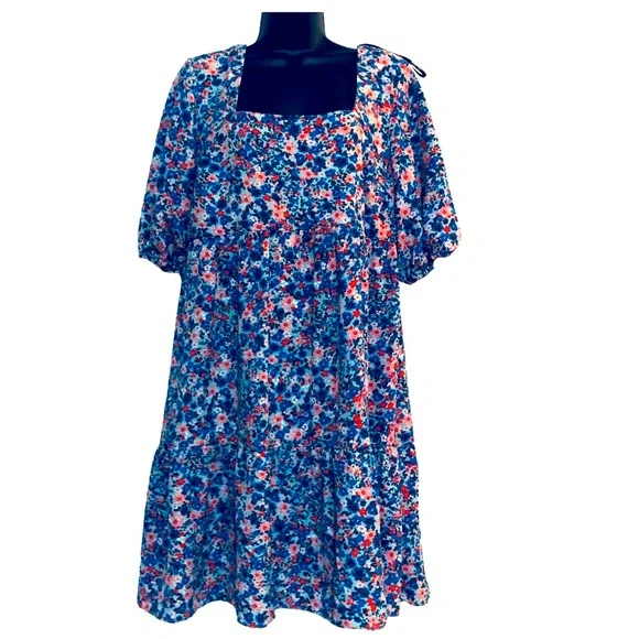 BCBG Paris | Dresses | Bcbg Paris Scattered Floral Tie Back Chiffon Dress  Sz Xl | Poshmark